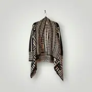 Larry Levine Cardigan Womens L Geometric Print Open Front Flowy Draped Fit New
