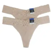 Inc International Concepts Women’s Lace-Trim Thong Underwear XL 2 Pairs Beige