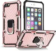 EYZUTAK Case for iPhone 6 Plus iPhone 6S Plus, Military Grade Protective Phone Case with Magnetic Car Mount 360 Degree Rotation Metal Finger Ring Holder Magnet Car Holder Shockproof Case - Rose Gold