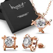 Boxed Majestic Beauty Necklace and Stud Earrings Set Embellished with SWAROVSKI® Crystals