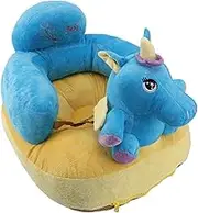 Vomeko Floor Seat for Baby Chair,Support Seat Sofa Soft,Soft Plush Comfortable Cute Animal Shape Prevent Slip Adjustable,Portable Activity Seat for Babies (Blue Horse Pattern)