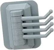 Mikinona 180 Rotatable Plastic Coat Storage Holder with Hooks Adjustable Wall Mounted Bathroom Towel Rack Punch Design for Space Saving Random Style Random Color