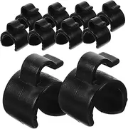 JOINPAYA 20pcs Microphone Clip Stands Microphone Cable Clips Mic Stand Cable Clips Ocarina Stand Wire Clip for Mic Stand Microphone Stand Clips Boompole Holders Musical Black Plastic