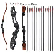 62in Archery ILF Bow Takedown Recurve Bow &12 Arrow Hunting Athletic Competition