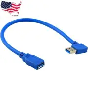 USB 3.0 Right Angle Male to USB 3.0 Female Extension Cable