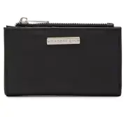 Madden Girl Morr Snap Card Wallet Black Silver