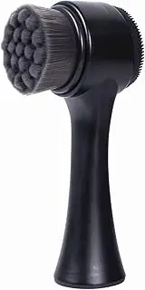 Beomeen Face Brush 2 in 1, Facial Cleansing Exfoliating Brush with Ultra Fine Soft Bamboo Charcoal Fiber for Pore Deep Cleansing Silicone Double Side Face Wash Scrub Brush For Massaging, Skincare