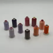 10 Spools ThreaDelight 40wt Polyester Embroidery Thread - Various Colors