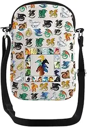[PXTIDY] Wings Dragon Novel Print Crossbody Bag Darkstalker Gifts Dragon Tribes Messenger Bag for Dragon Lover Adventure Seekers