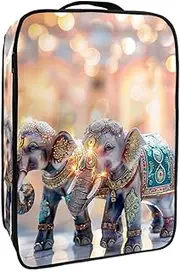 [YTYVAGT] Travel Shoe Bag,Waterproof Portable Organizer Storage Shoe Pouch,Ethnic Style Indian Elephant