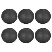 6pcs 10 Inch Folding Hanging Paper Lanterns for Wedding Home Party Black