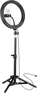 10 Inch Ring Light P graphy Lamp Set Color 3000-6000K Stepl Dimmable with Tripod Phone Holders Remote Control Remote S er for Live Stream Selfie Makeup Black 60x90cm