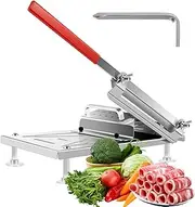 Manual Frozen Meat Slicer, Stainless Steel Meat Cutter Beef Mutton Roll for Hot Pot, Adjustable Slicing Thickness Manual Meat Slicer or Home Cooking of Hot Pot BBQ