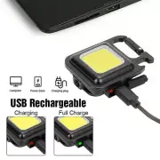 Mini COB Flashlights Bright Rechargeable Small Keychain 800 Lumens Flashlight