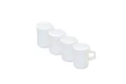 4x Cuisena Plastic 200ml Kitchen Shaker Flour Icing Sugar Container w Handle WHT