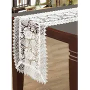 Leaf Lace Table Runner 40 x 180 cm (White, Latte, Cream, Grey)