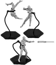 Yocoolfun 3 Pack Black Action Figure StandAction Display Holder