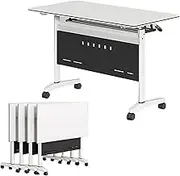 Modern Mobile Flip Top Conference Room Table 3 Pack with Caster Wheels (63x19.7x29.5in) Office Meeting Table for Modern Workspaces