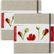 Handbook Journal Co. Artist Watercolor Sketchbook, Square 8.25 x 8.25 Inches (2-Pack), 95lb / 200 GSM, Hardcover w/Pocket