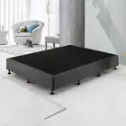 Palermo King Single Ensemble Bed Base Frame Platinum Graphite Linen Fabric