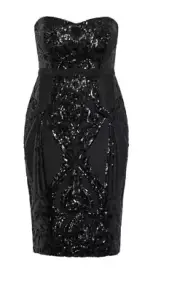 City Chic Medium Sequin Dress Plus Size 18 Black