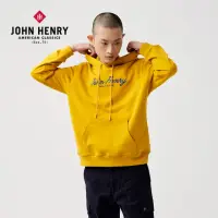 在飛比找momo購物網優惠-【JOHN HENRY】圖騰刺繡連帽T恤-黃