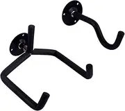 Kisangel 2PCS Metal Wall Mount Guitar Hook Rack Hanger for Acoustic Electric and Ukulele Instruments Easy to Install for Display and Storage Black