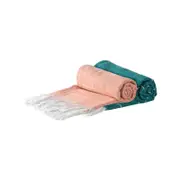 Nicola Spring Set Of 4 Turkish Cotton Towels - Cantaloupe/aqua