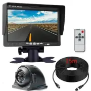 12-24v 4Pin Heavy Duty Truck Reversing Kit 7" Monitor+IR Reverse CCD Camera 15m