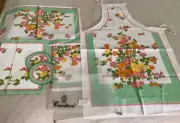 Vintage "'CANTONI" Italian Cucina Kitchen Set~Napkins Placemats Apron Coasters
