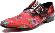 [Generic] Oxford for Men Formal Shoes Slip On Genuine Leather Luxury Embroidery Delicacy Monk Strap Stitching
