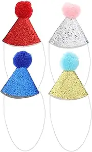 ibasenice 4pcs Pet Birthday Hats Dog and Cat Birthday Caps Comfortable Breathable Party Supplies for Dogs and Cats Create Lasting Memories at Pet Celebrations