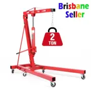 2-Ton Engine Crane Hydraulic Folding Hoist Stand Mobile Garage Lifter Workshop