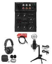 Rockville 1-Person Podcast Podcasting Recording Kit w/RCM Mic+Stand+Headphones