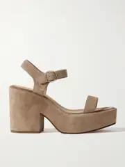 [Gabriela Hearst] Gabriela Hearst - Iman Suede Platform Sandals - IT39 IT 39 Neutrals