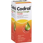 Codral Mucus Cough + Cold Liquid Raspberry Flavour 200ml