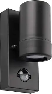 Icarus PIR Outdoor Lights - Security Lights with Motion Sensor - GU10 LED Spotlight Black Outdoor Wall Downlights - IP44 Weatherproof Wall Lights
