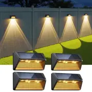 Solar Fence Lights Outdoor - 3500K/6000K 2 Modes, Super Bright Lens LED Fence...
