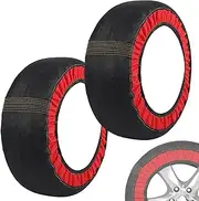 Heavy-Duty Snow Socks for Tire Traction | 2X Alternative to Traditional Snow Chains | High-Traction Grip Device for Safe Winter Driving, Compatible with Cars, SUVs, RVs, and Trucks
