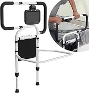 Ocarevain Bed Rails for Elderly Adults Safety, Extendable & Adjustable Heights Bed Side Rails, Bed Assist Rails for Seniors with Foldable Tray Table, Bed Safety Handle with Motion Light Storage Pouch