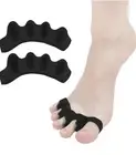 Toe Separator Bunion Corrector Silicone Straightener Orthopedic Spacer (Black)