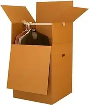 UBOXES Shorty Space Saving Wardrobe Moving Boxes 20 x 20 x 34 Inches Moving Boxes, 1-Pack, Kraft/Corrugated (BOXMINIWAR01)