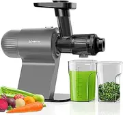 Keenray Cold Press Juicer, Masticating Juicer Machines, Celery Juicer with Quiet Motor Reverse Function, High Juice Yield Slow Juice Extractor for Vegetable and Fruit, Gray, EL20