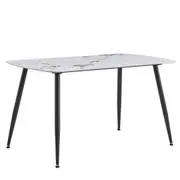 Yarra Dining Table 1400mm - Ceramic Marble White