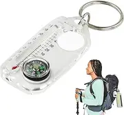 1 Compass Thermometers Keychain - ABS Militarry Compass, Weatherproof Adventure Compass | Versatile Use Survival Thermometers Compass, Guiding Compass Thermometers for Outdoor Hikers Backpackers