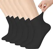 Zuimei 6 Pairs Extra Wide Socks for Swollen Feet, Loose Top Socks for Women Stretchy Elastic Sock Cotton Calf Loose Top Sock for Women Pregnant Hospital,Size 5.5-7.5