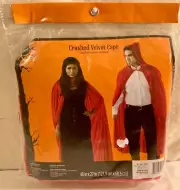 Crushed Velvet Vampire Cape Halloween Costume One Size New