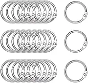 Antner 100 Pack Loose Leaf Book Rings Silver 35mm/1.38inch Metal Binder Rings Key Rings Nickel Plated Hinged O-Ring