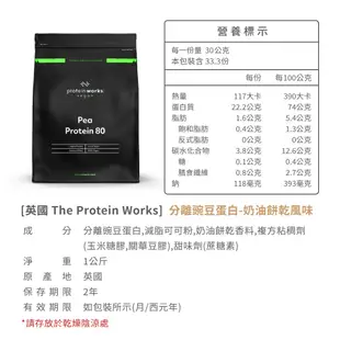 英國The Protein Works｜分離豌豆蛋白(1kg)_奶油餅乾/柔滑巧克力/鹽味焦糖