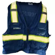 ML Kishigo B102 SECURITY Vest High Vis Blue Unisex Size L-XL. Has Pockets. NEW!